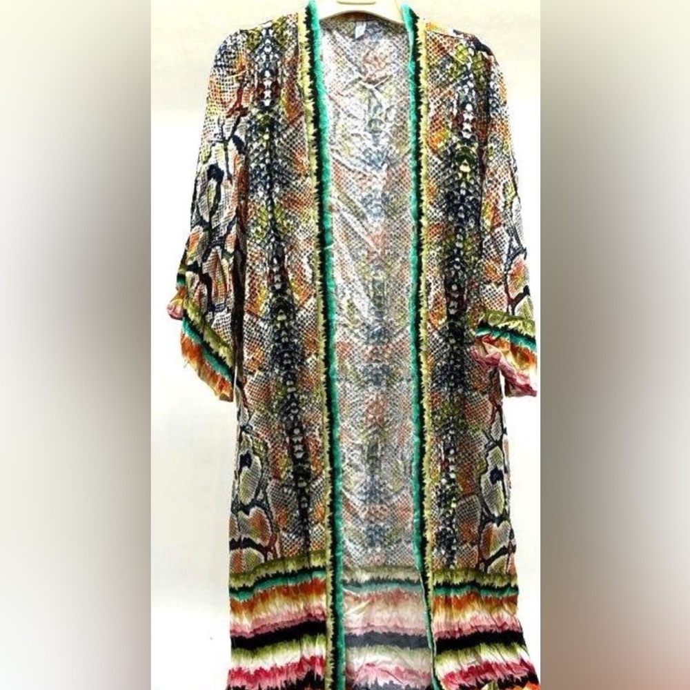 Anthropologie Blank London Colorful Snake Patterned Kimono Duster, one size NWT - Picture 2 of 7